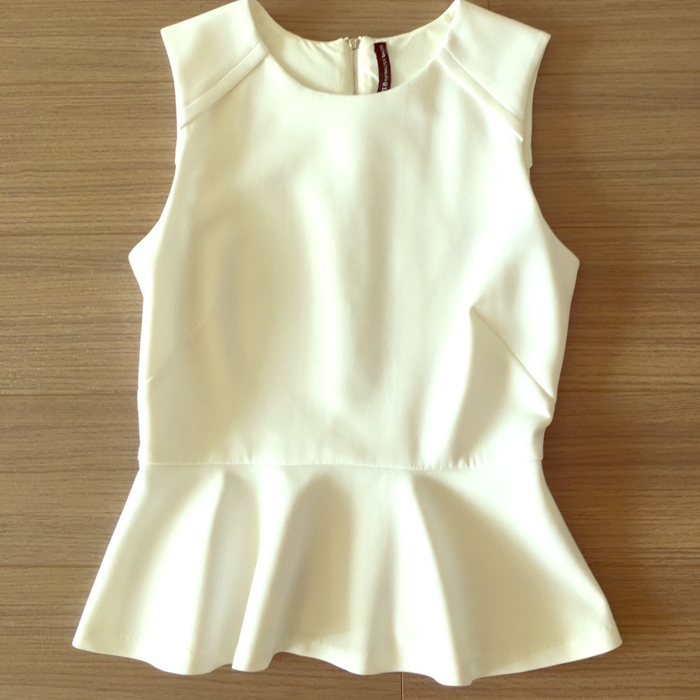 Fitted white work blouse