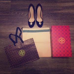 Tory Burch Peep Toe Wedges