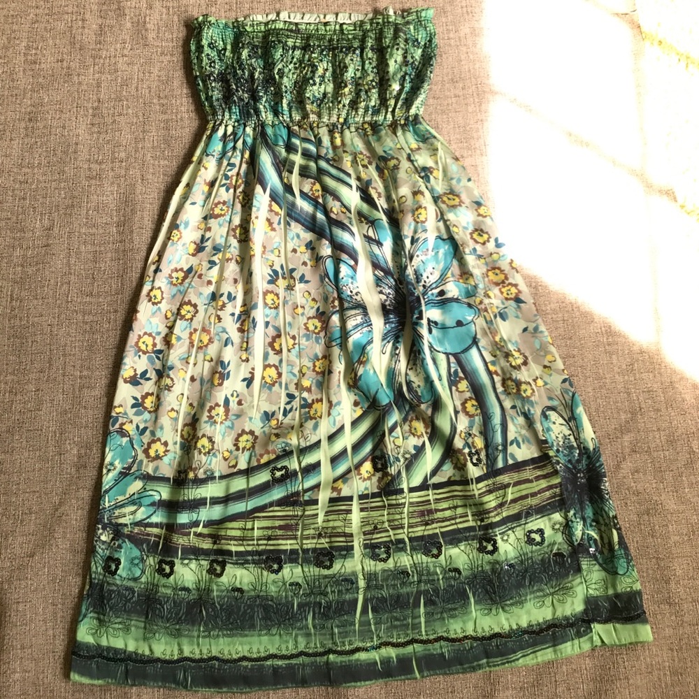 Lapis Strapless Dress