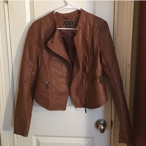 Brown leather jacket