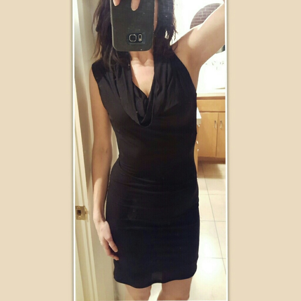 BCBG Slinky Sleeveless LBD Black Dress S XS