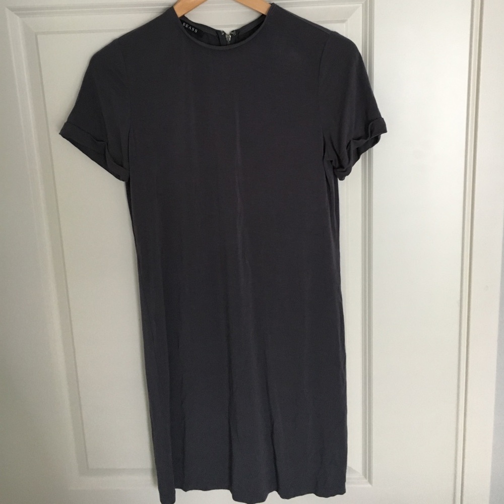 Brass T-Shirt Dress in Charcoal
