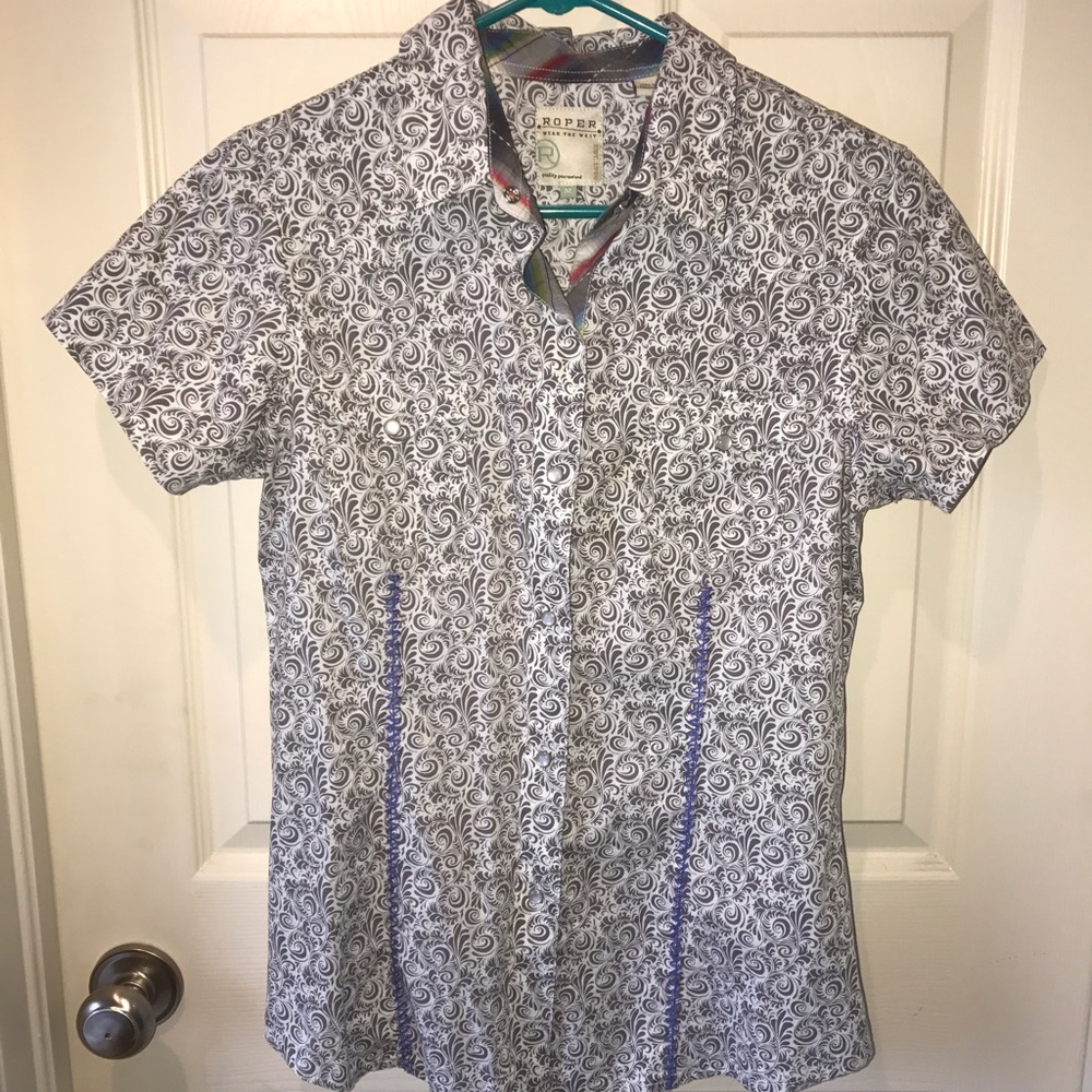 Roper Short Sleeved Western Pearl Snapped Shirt