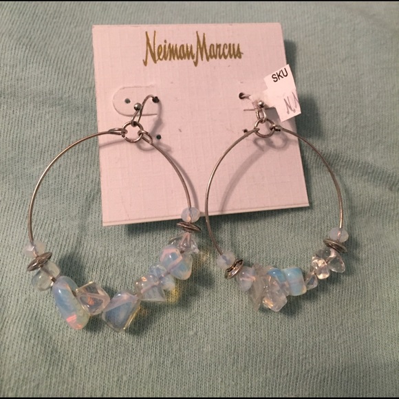 BRAND NEW Neiman Marcus crystal hoops - Picture 1 of 2