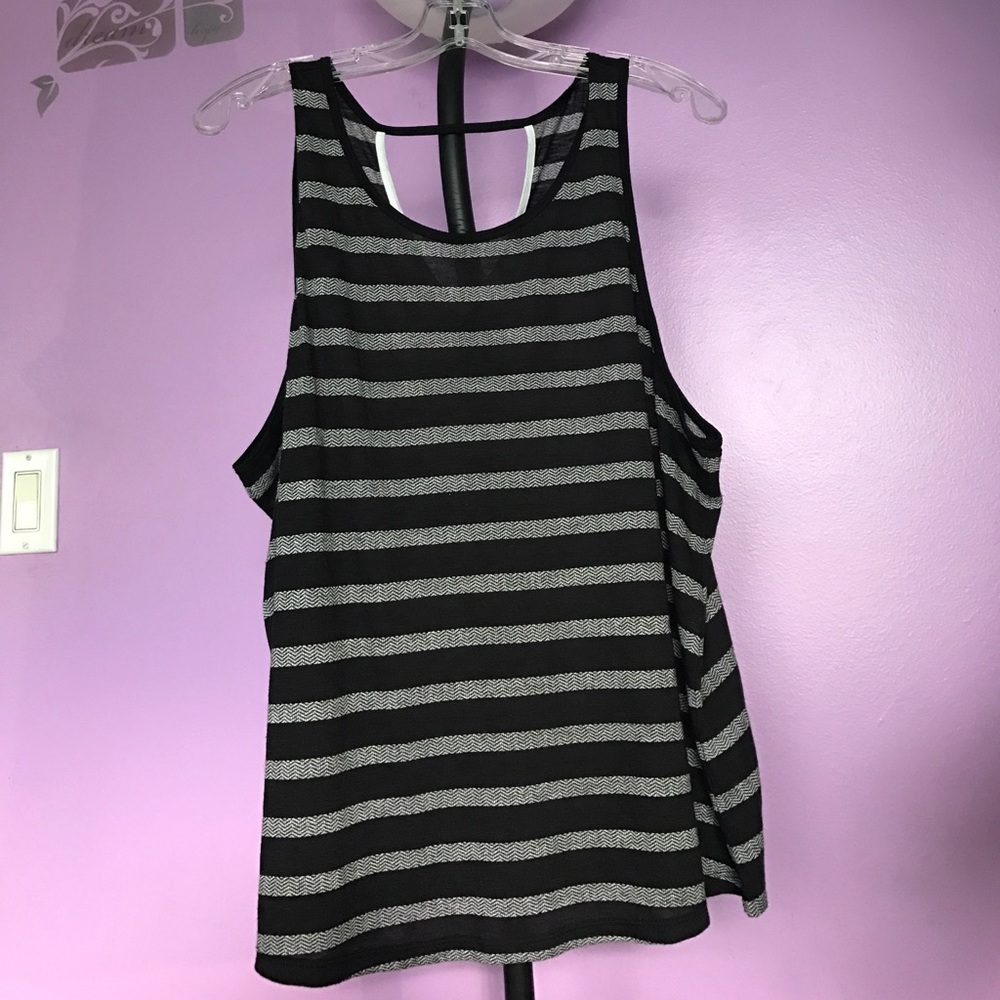 Black and white striped tank top