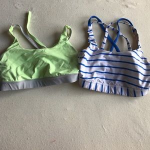 Two lululemon sport bras size 6