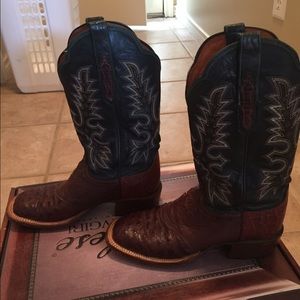 Lucchese green ostrich boots
