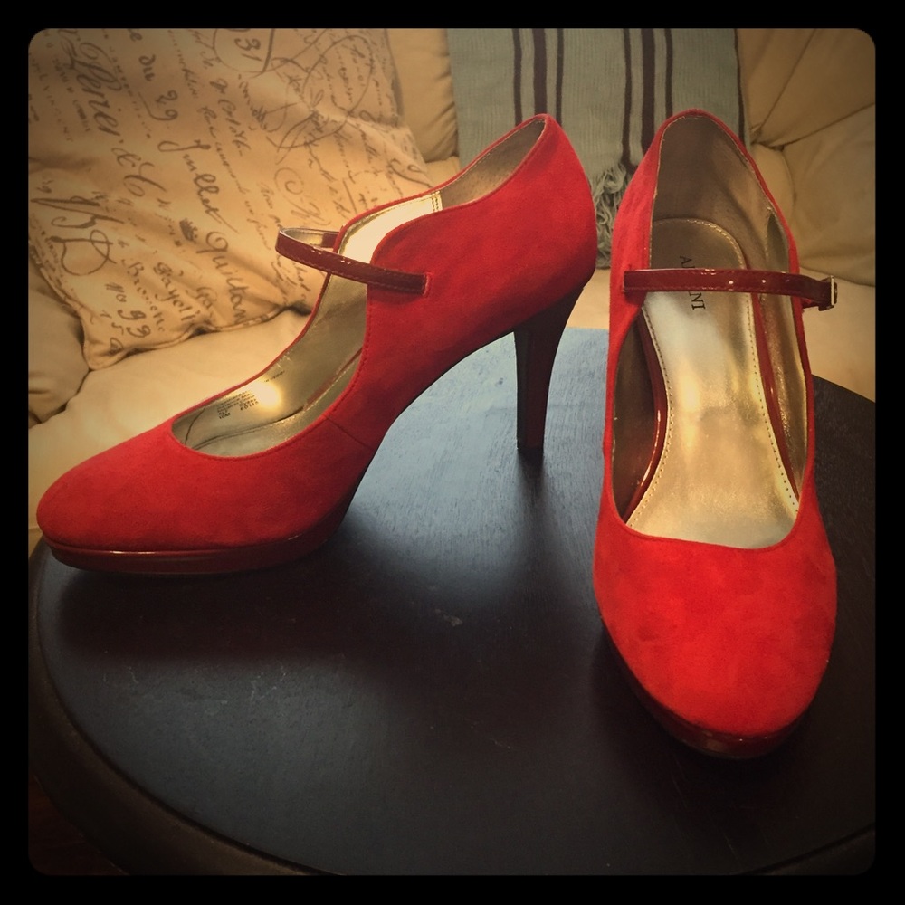 Red Suede Alfani Heels