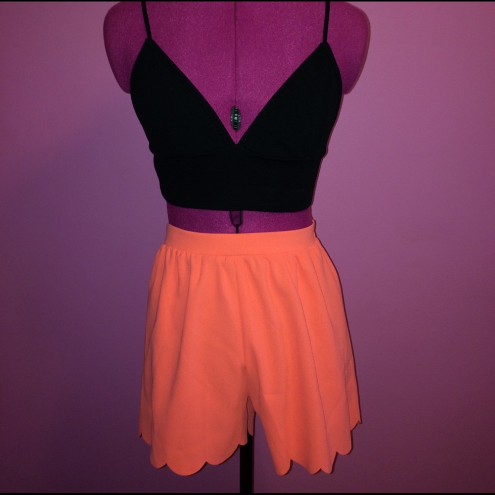 Coral Scalloped Shorts