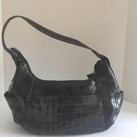 Black faux croc patterned purse - Picture 5 of 6