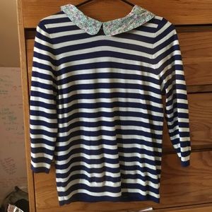 J. Crew Collared Striped Blouse