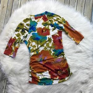 CAbi Tops - CAbi Watercolor Floral Faux Wrap Surplice Top CAbi Tops - CAbi Watercolor Floral Faux Wrap Surplice Top