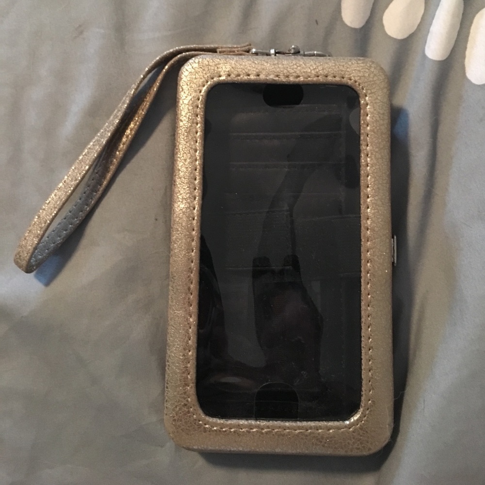 iPhone 6/6s wristlet, gold with card slots