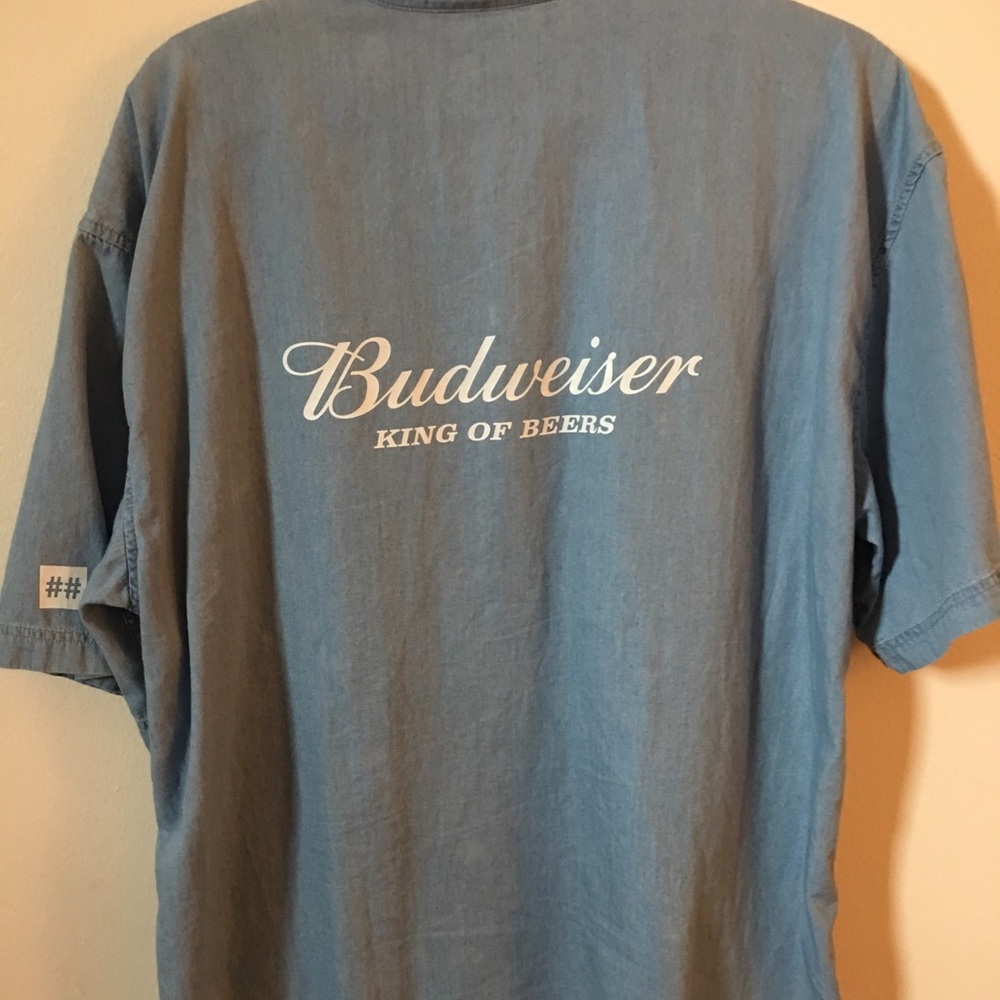 Budweiser Denim 1/4 Zip Short-Sleeve Top