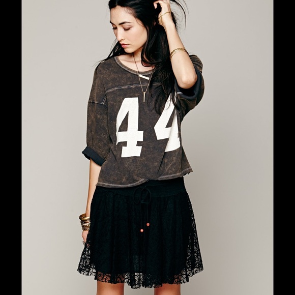 Free People Dresses & Skirts - Free People black lace drawstring mini skirt