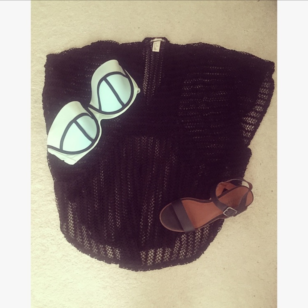 H&M black crochet coverup