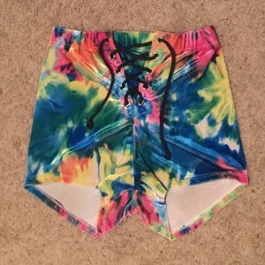 Tie Dye Lace Up Shorts