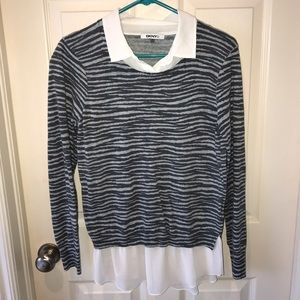 DKNYC Sweater with Faux Shirt