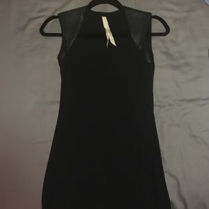 Bailey 44 Faux Leather Trim Black Tank Top