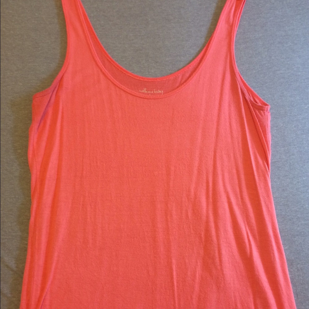 Coral fitted tank top