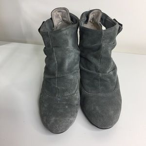 ❌SOLD❌Anthropologie Grey Suede Buckle Booties.
