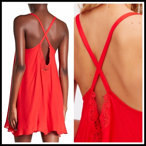 FREE PEOPLE Red Mini Swing Slip Dress - Picture 6 of 8