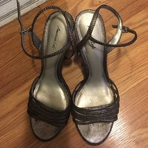 Silver heel shoes