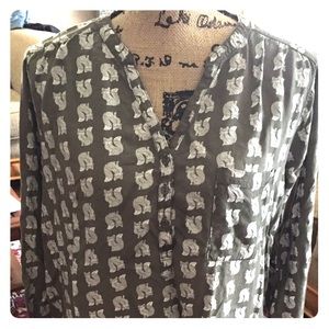 Olive Green Fox Print Tunic