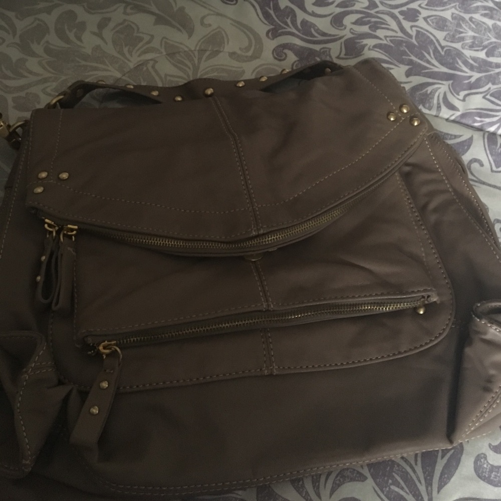 Hype Leather Bag in Taupe color