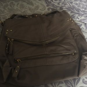 Hype Leather Bag in Taupe color