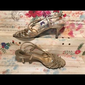 Ralph Lauren Peep-toe Sandals Gold Used sz 7 B