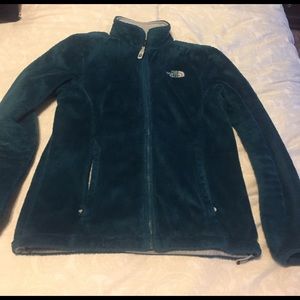 Green north face fleece jacket size medium