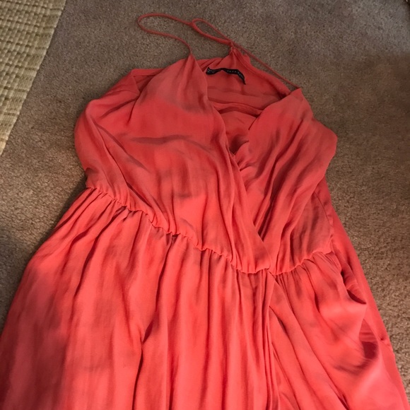 Zara Coral Evening Maxi Dress - Picture 3 of 5