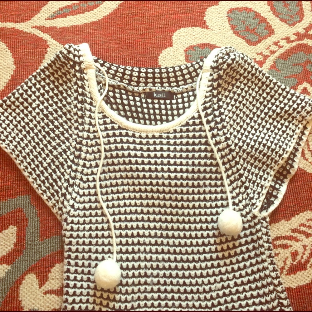 Black and white knit sweater