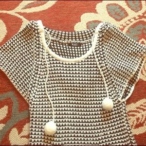 Black and white knit sweater