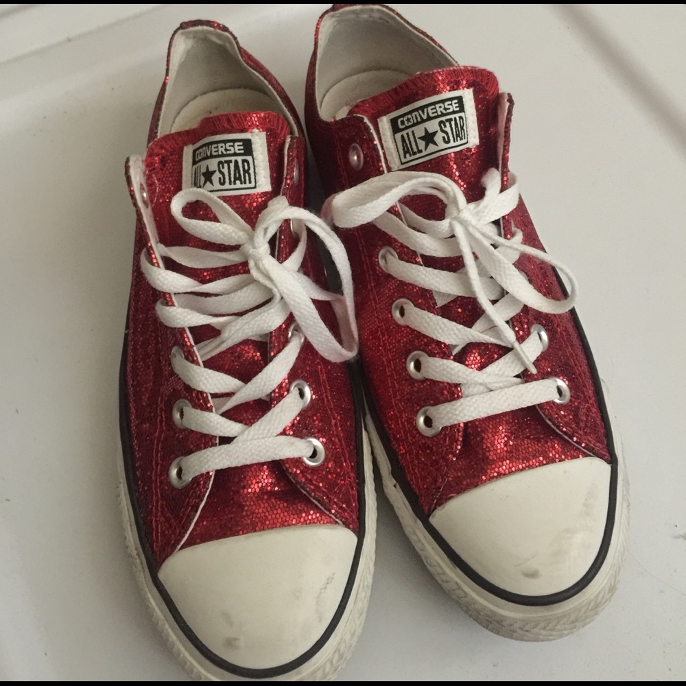 Red Glitter Converse