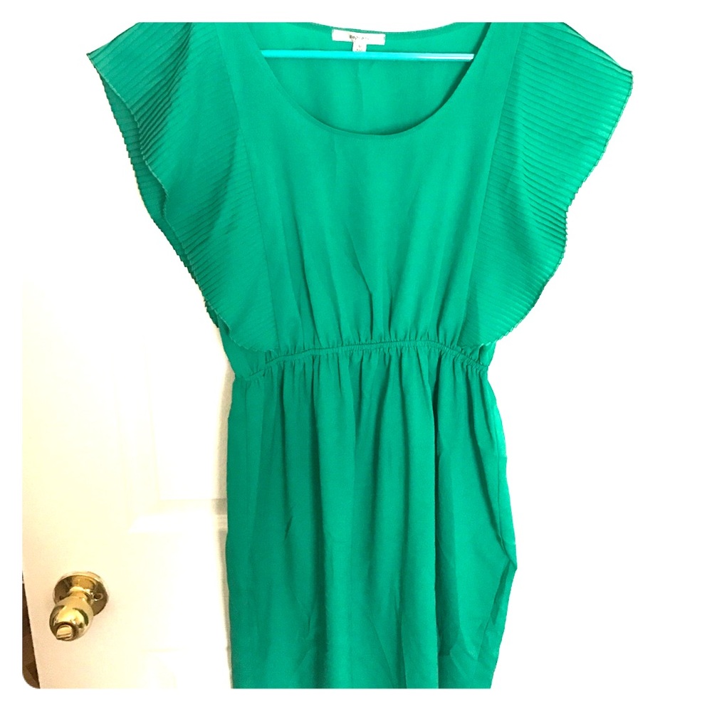 Green dress.