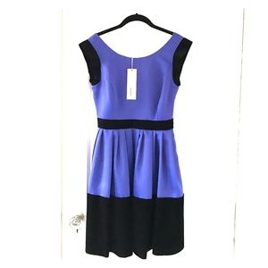 Blue and black cocktail dress