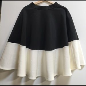 Asos black white midi skirt