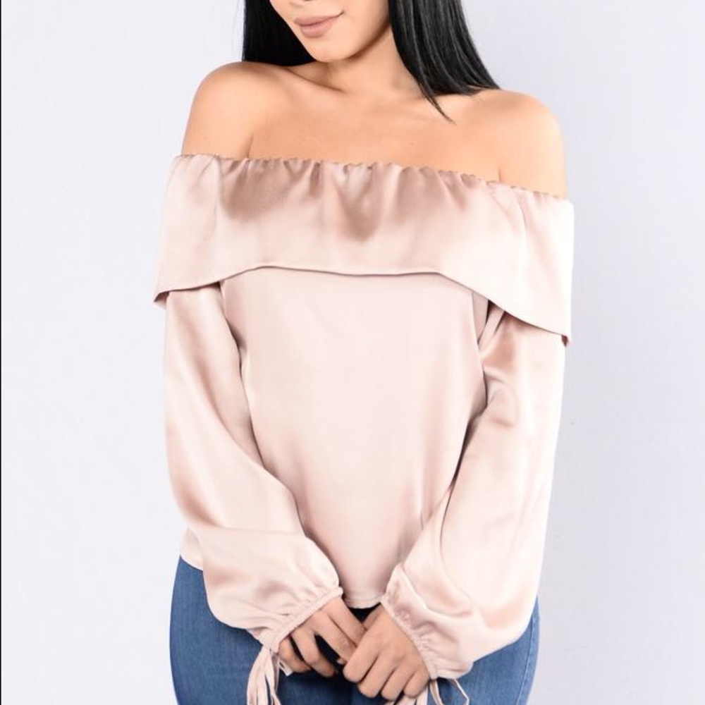 Off the shoulder Champagne color blouse