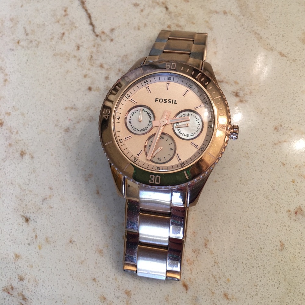 Rose Gold Fossil Watch