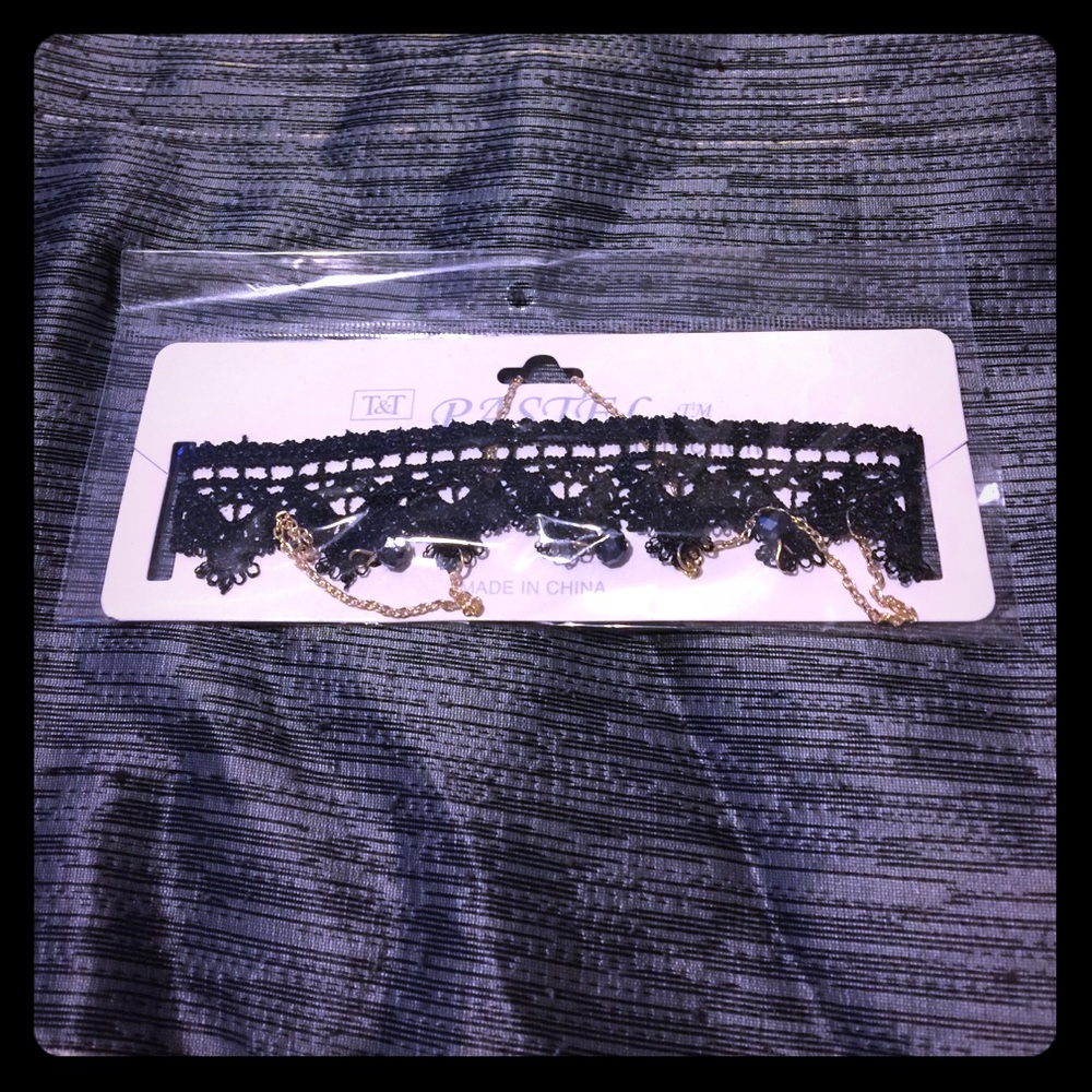 Black Choker Gold Chain