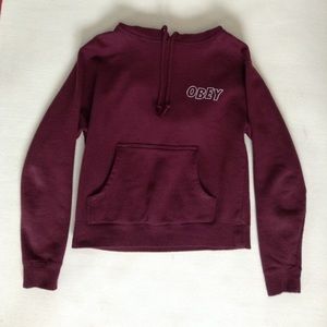 Obey Maroon Throw over hoodie