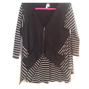 Zip front cardi