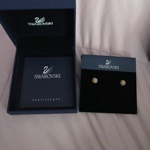 Gold post Swarovski earrings
