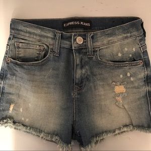 Express High Waisted Denim Shorts