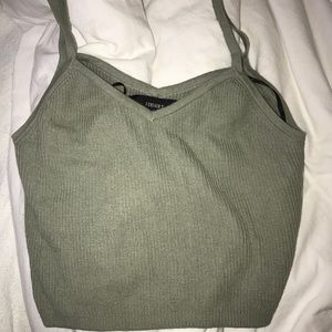 F21 olive crop top