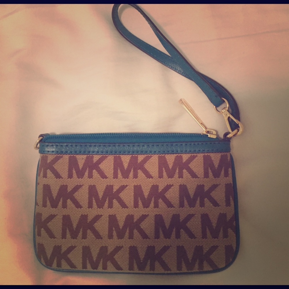 NWOT Michael Kors teal wristlet