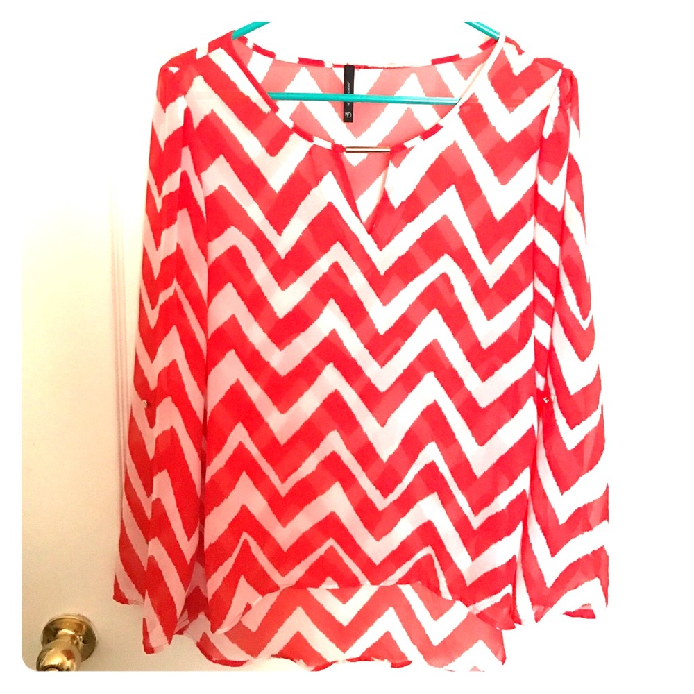 Red & White Blouse