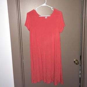 Orange jersey swing dress